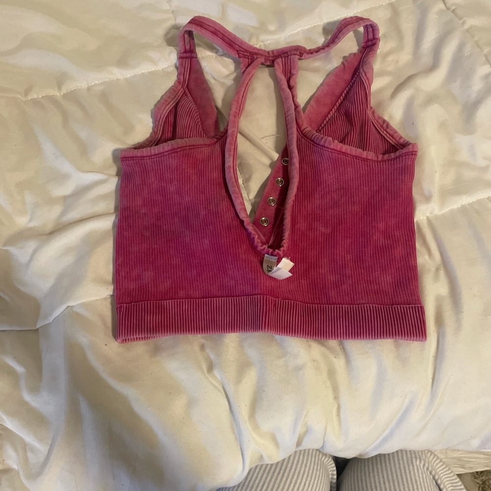 Zenana Outfitters Fuchsia Ribbed Crop Top